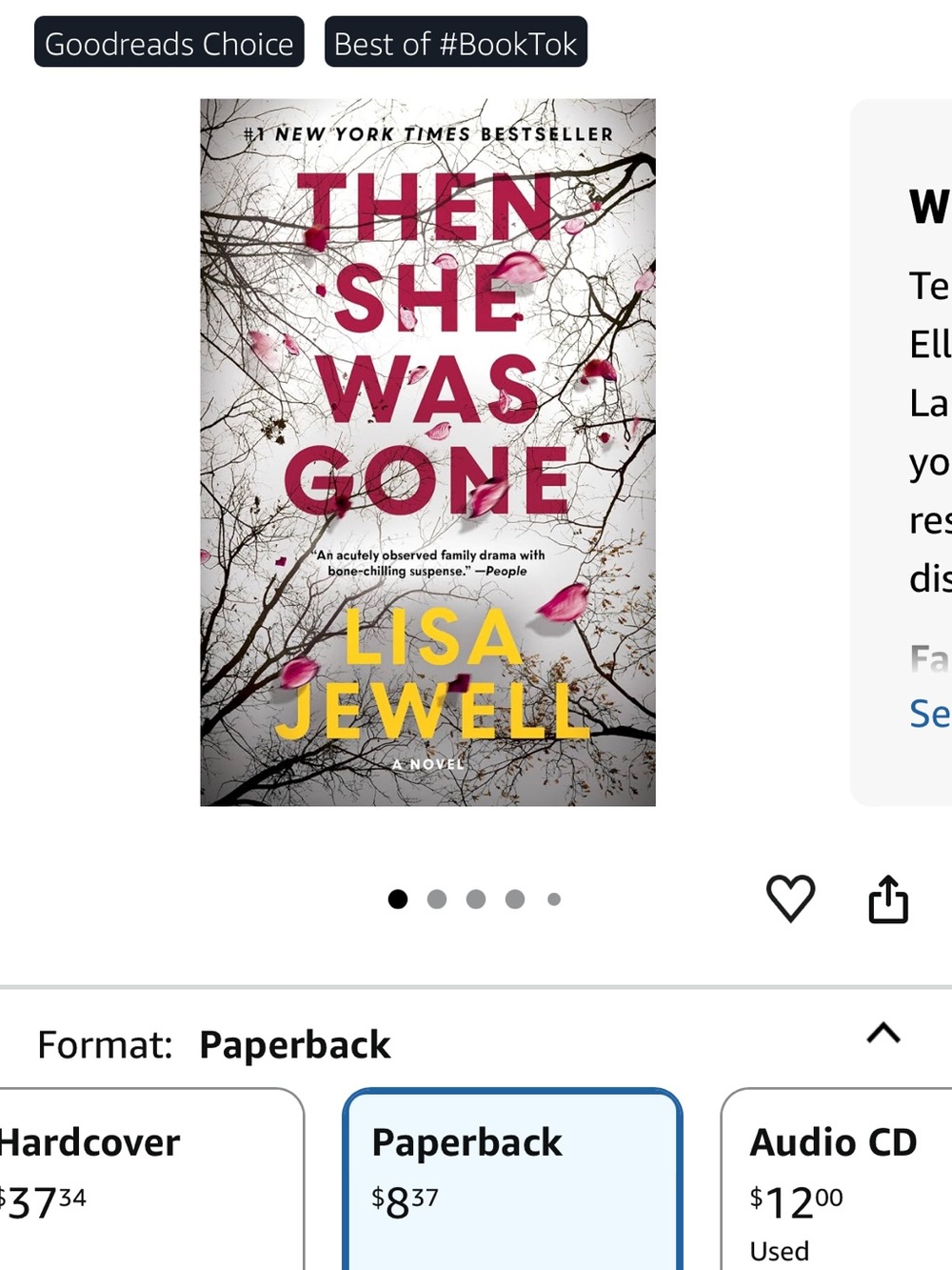 Paperback book, Then She Was Gone